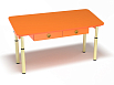 Стол 2-х местный на регулируемых ножках с ящиками с наклонной столешницей (оранжевый, (0-3гр.))