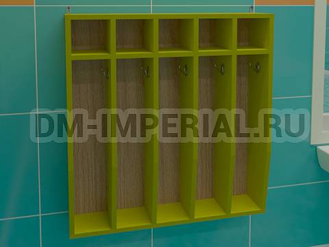 Оснащение детских садов, Шкафы, Шкаф для полотенец навесной 5-ти секционный ШП-001-5