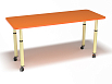 Стол 2-х местный на регулируемых ножках и колесах (оранжевый, (0-3гр.))