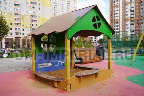 Уличное оборудование, Игровое оборудование, Детская песочница Домик МФ 1.99 МФ 1.99