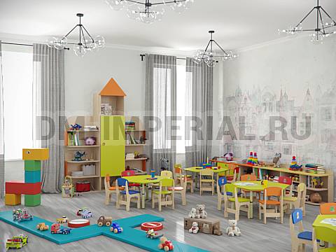 Оснащение детских садов, Стулья, Стул Добрыня, лак/краска с рисунком С-008.02-Р