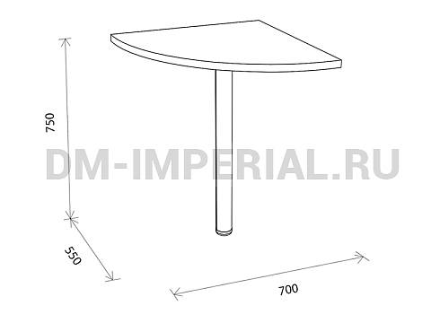 Офисная мебель, Столы офисные, Приставной элемент ПС 1.16 ПС-1.16