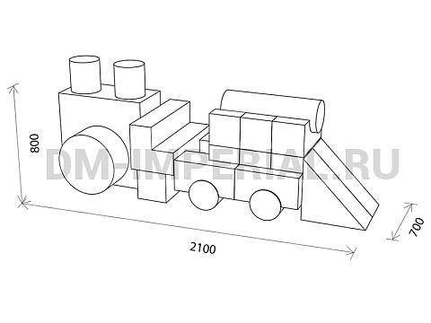 Оснащение детских садов, Мягкие модули, Мягкие игровые модули Локомотив ММ-ИМ-03.010
