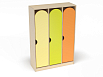 Шкаф 3-х секционный на цоколе стандарт (каркас дуб с разноцветными фасадами, Вариант 8)