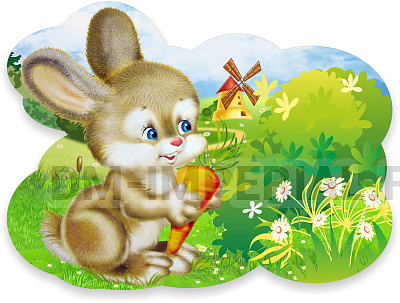 "Зайчик с морковкой", резной стенд