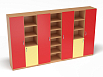 Стенка для кабинета 1 (каркас бук с разноцветными фасадами, Вариант 3)