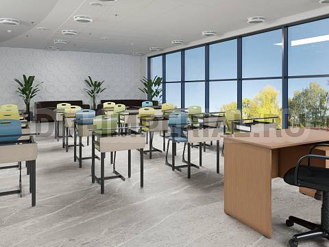 Оснащение школ, Школьные парты, Стол ученический 1-но местный нерегулируемый с наклонной столешницей ЭРУДИТ МШ-АШП-005.1.Н