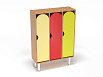 Шкаф 3-х секционный на металлических ножках стандарт (каркас бук с разноцветными фасадами, Вариант 3)