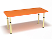 Стол 2-х местный на регулируемых ножках (оранжевый, на металлокаркасе (0-3гр.))