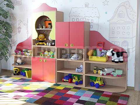 Оснащение детских садов, Шкафы, Стенка Бабочка 4 секции ШС-020