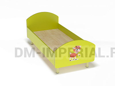 Кровать ЛДСП на металлических ножках с рисунком