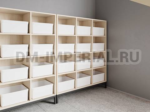 Оснащение школ, Мебель для гардеробов, Стеллаж гардеробный для хранения обуви на 15 яч. ШМ-МГ-020