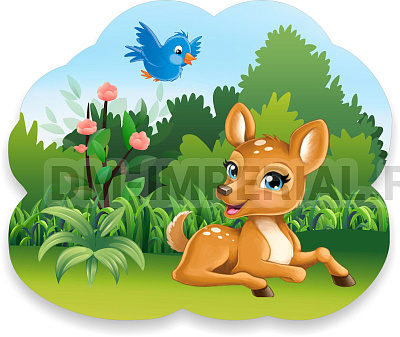 "Олененок", резной стенд