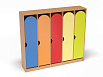Шкаф 5-ти секционный на цоколе стандарт (каркас бук с разноцветными фасадами, Вариант 4)