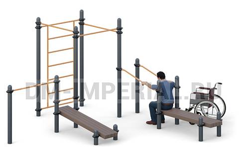 Уличное оборудование, Спортивное оборудование, Наклонные брусья, турники W-07.008 W-07.008