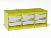 Стеллаж для хранения трехсекционный, высота 500 (разноцветный (ая), малые контейнеры, Вариант 2)