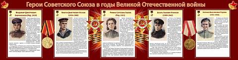 Информационные стенды, Оформление стендов для школы, "Герои Советского союза в годы Великой Отечественной войны" (часть 2) ШК-2621 Информационные стенды, Оформление стендов для школы, "Герои Советского союза в годы Великой Отечественной войны" (часть 2) ШК-2621