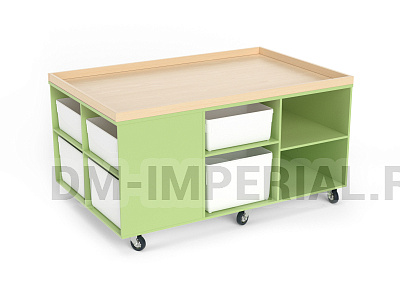 Стол игровой мобильный, с ящиками