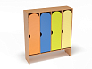Шкаф для одежды 4-х секционный стандарт (каркас бук с разноцветными фасадами, Вариант 2)