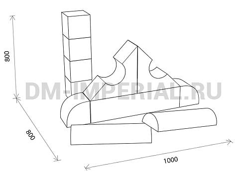 Оснащение детских садов, Мягкие модули, Мягкий конструктор Фантазер мини ММ-МК-03.007
