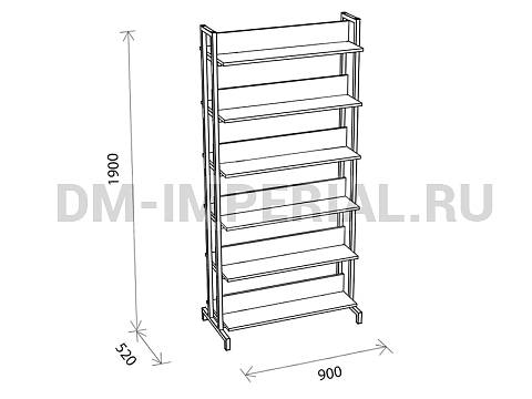 Оснащение школ, Мебель для библиотек, Стеллаж библиотечный двусторонний ШМ-МБ-007