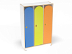 Шкаф 3-х секционный на цоколе (скандинавия с разноцветными фасадами, Вариант 14)