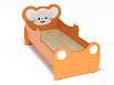 Кровать ЛДСП Мышонок с рисунком с лапами (разноцветный (ая), оранжевый, 1400*600)