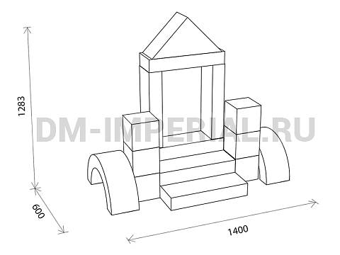 Оснащение детских садов, Мягкие модули, Мягкий конструктор Избушка ММ-МК-03.014