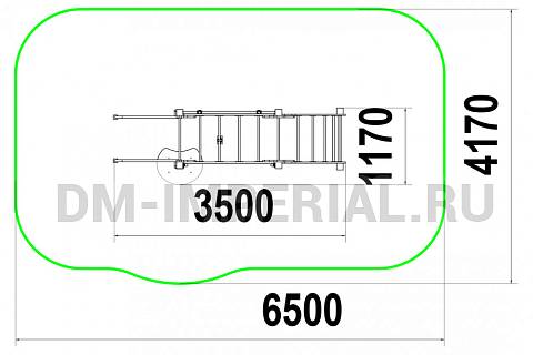 Уличное оборудование, Спортивное оборудование, Детский рукоход РУ 1.7 РУ 1.7