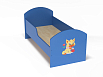 Кровать ясельная с бортиком с рисунком (разноцветный (ая), синий, 1400*600)
