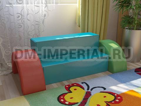 Оснащение детских садов, Мягкие модули, Комплект диван Радуга ММ-ММ-018