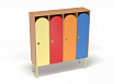 Шкаф 4-х секционный на металлокаркасе (каркас бук с разноцветными фасадами, Вариант 4)