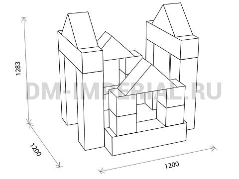 Оснащение детских садов, Мягкие модули, Мягкие игровые модули Замок Рыцаря ММ-ИМ-04.007