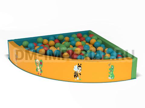 Оснащение детских садов, Мягкие модули, Сухой бассейн Угловой с рисунком ММ-СБ-025