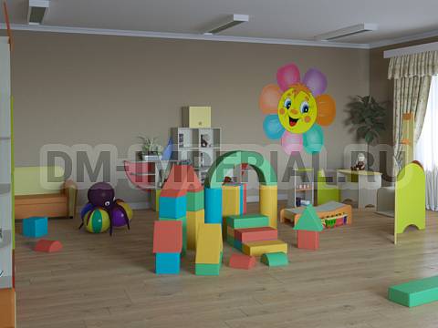 Оснащение детских садов, Мягкие модули, Мягкий конструктор Городок ММ-МК-03.011