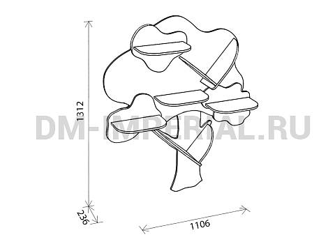 Оснащение детских садов, Шкафы, Стеллаж для книг Деревце ШС-105