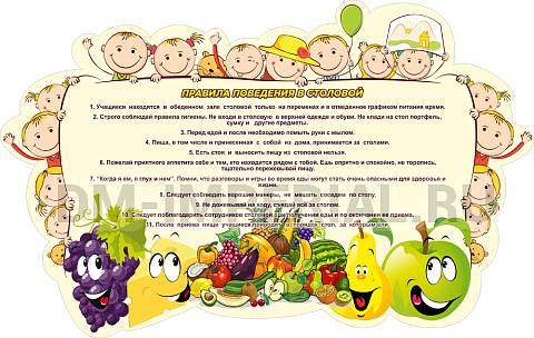 Информационные стенды, Оформление стендов для школы, Правила поведения в столовой ШК-3019