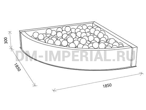 Оснащение детских садов, Мягкие модули, Сухой бассейн Угловой с рисунком ММ-СБ-025