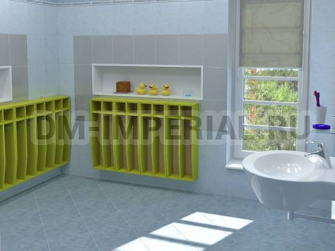 Оснащение детских садов, Шкафы, Шкаф для полотенец навесной 2-х секционный ШП-001-2