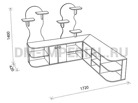 Оснащение детских садов, Детские уголки, Шкаф для уголка живой природы 1 ИМ-031
