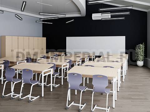 Оснащение школ, Школьные парты, Стол ученический 2-х местный нерегулируемый с наклонной столешницей ЭРУДИТ МШ-АШП-005.2.Н