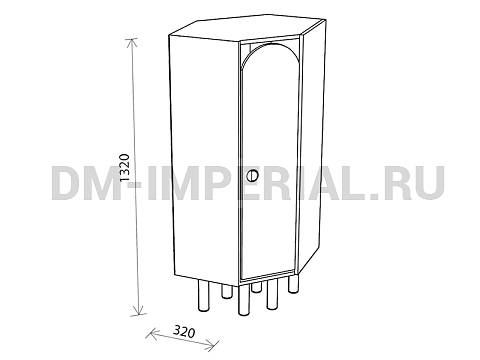 Оснащение детских садов, Шкафы, Шкаф 1-но секционный на металлических ножках угловой ШР-003-У