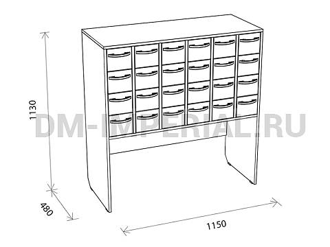 Оснащение школ, Мебель для библиотек, Шкаф картотечный ШМ-МБ-003