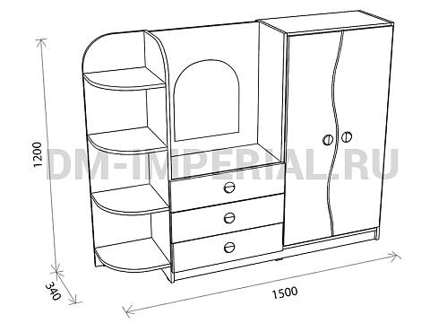 Оснащение детских садов, Игровая мебель, Уголок Ряженья Машенька ИМ-053