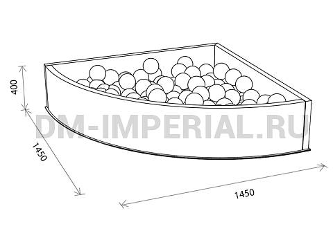 Оснащение детских садов, Мягкие модули, Сухой бассейн Угловой малый ММ-СБ-022