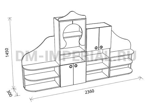 Оснащение детских садов, Шкафы, Стенка Бабочка 4 секции ШС-020