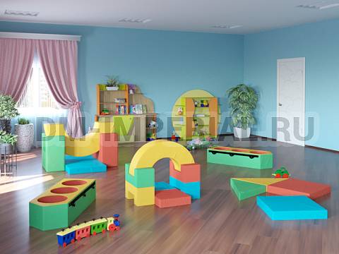 Оснащение детских садов, Мягкие модули, Мягкие спортивные модули Набор 8 ММ-СМ-02.015