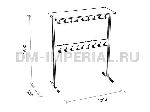 Оснащение школ, Мебель для гардеробов, Вешалка напольная двухсторонняя 36 мест ШМ-МГ-001