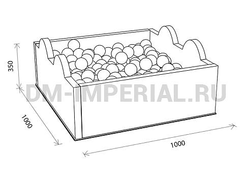 Оснащение детских садов, Мягкие модули, Сухой бассейн Квадратный Волна малый ММ-СБ-052