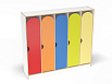 Шкаф 5-ти секционный на цоколе стандарт (скандинавия с разноцветными фасадами, Вариант 13)